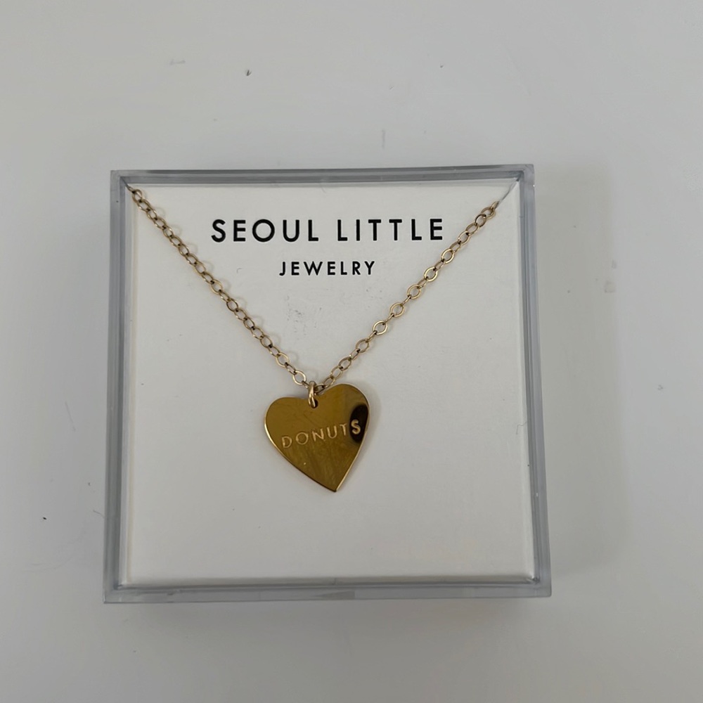 14K gold filled chain Necklace with Donuts wording